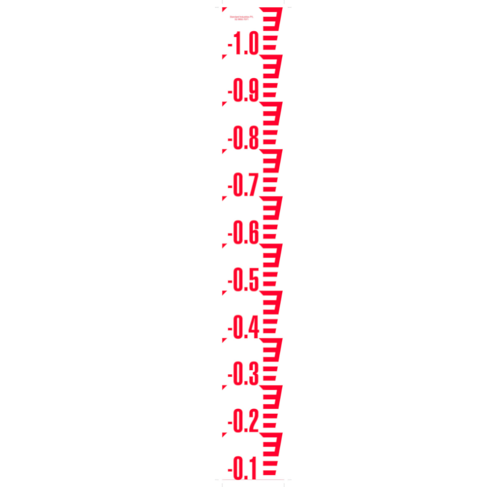 Negative Flat With Red Metre Markings 0-1m - Gauge Plates